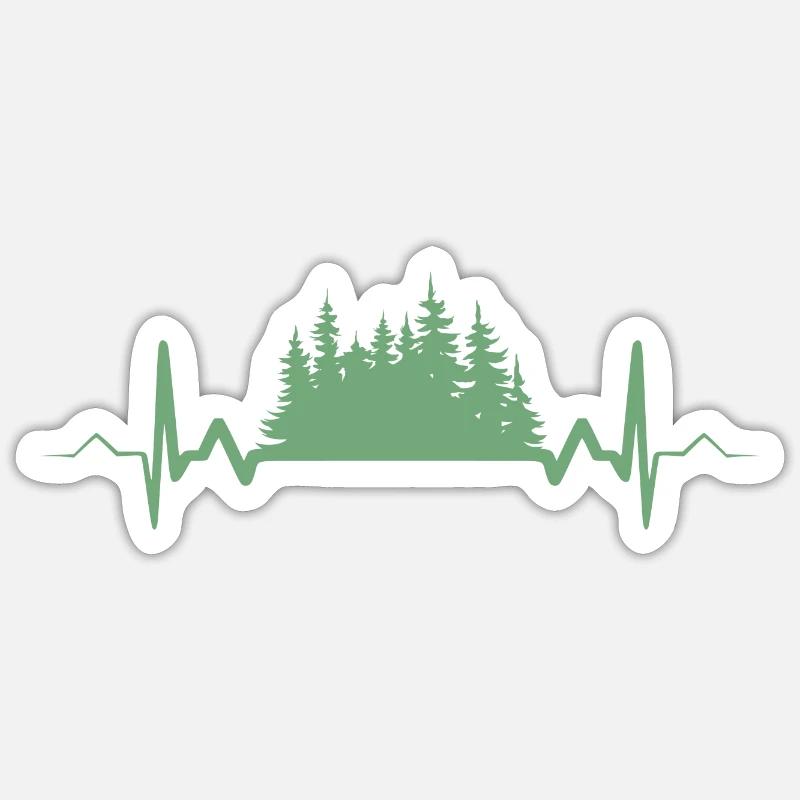 Forest Heartbeat Tree - Sticker size S (10 x 10 cm) - white matte