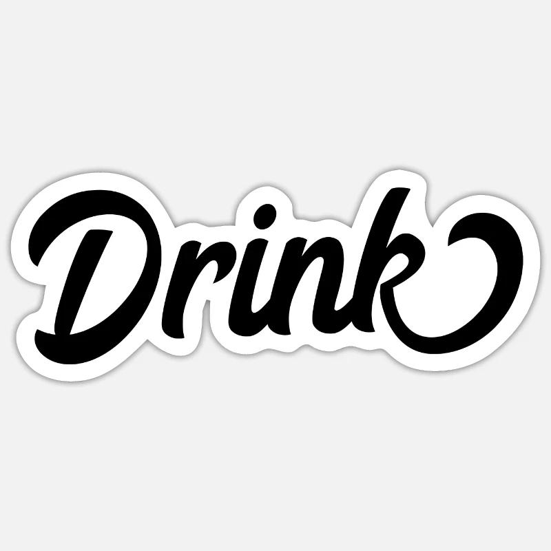 Boire - Sticker taille S (10 x 10 cm) - blanc mat