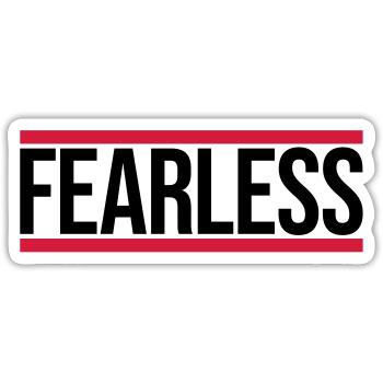 fearless Text Quote Design - Sticker size S (10 x 10 cm) - white matte - Front