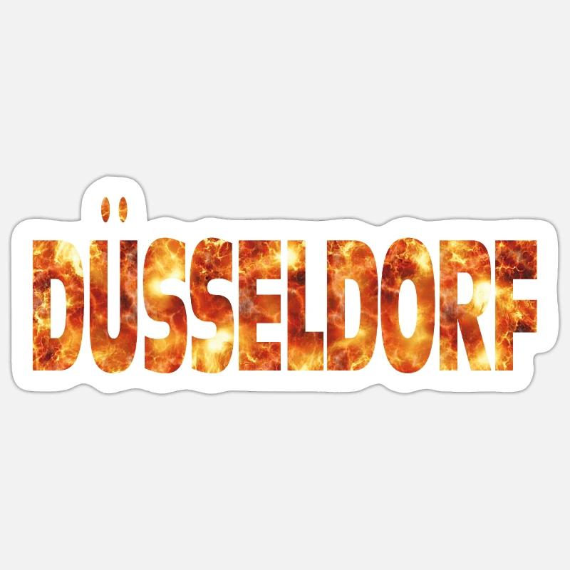 Dusseldorf - Sticker taille S (10 x 10 cm) - blanc mat