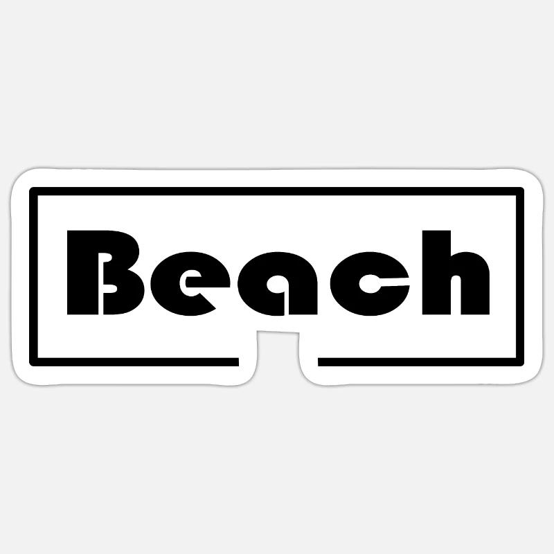 Beach with frame Sticker size S (10 x 10 cm)