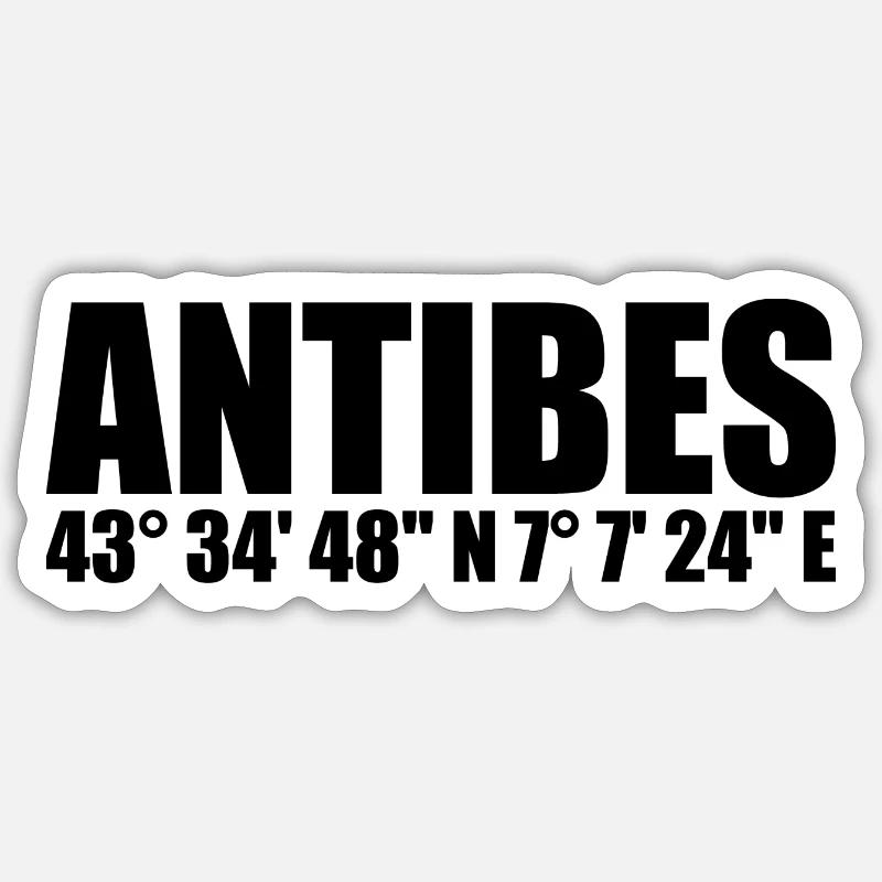 Antibes coordinates Sticker size S (10 x 10 cm)