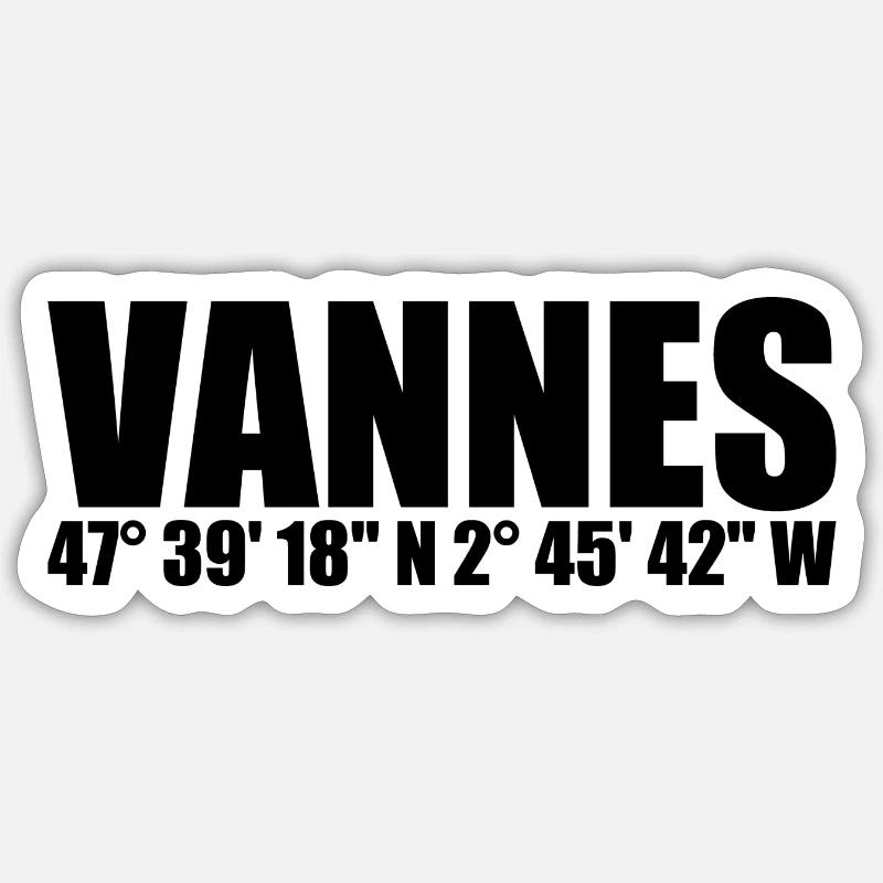 Vannes coordinates - Sticker size S (10 x 10 cm) - white matte