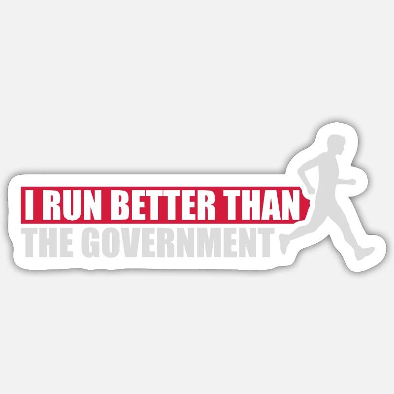 mieux fonctionner que le gouvernement - Sticker taille S (10 x 10 cm) - blanc mat