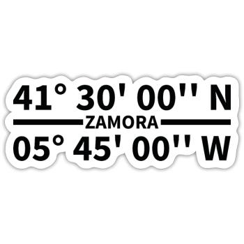 Zamora Koordinaten - Sticker Größe S (10 x 10 cm) - Mattweiß - Vorne