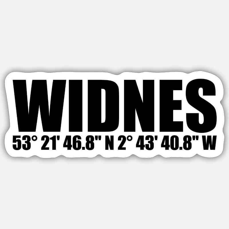 Coordonnées Widnes - Sticker taille S (10 x 10 cm) - blanc mat