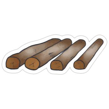 Holz Heizen Holz Liebhaber Geschenk - Sticker Größe S (10 x 10 cm) - Mattweiß - Vorne