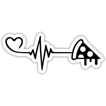 Pizza Pulse Heart Love - Sticker size S (10 x 10 cm) - white matte - Front