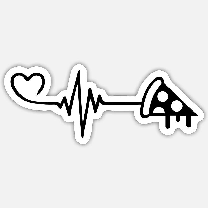 Pizza Puls Herz Liebe Sticker Größe S (10 x 10 cm)