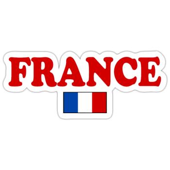 France - Sticker size S (10 x 10 cm) - white matte - Front