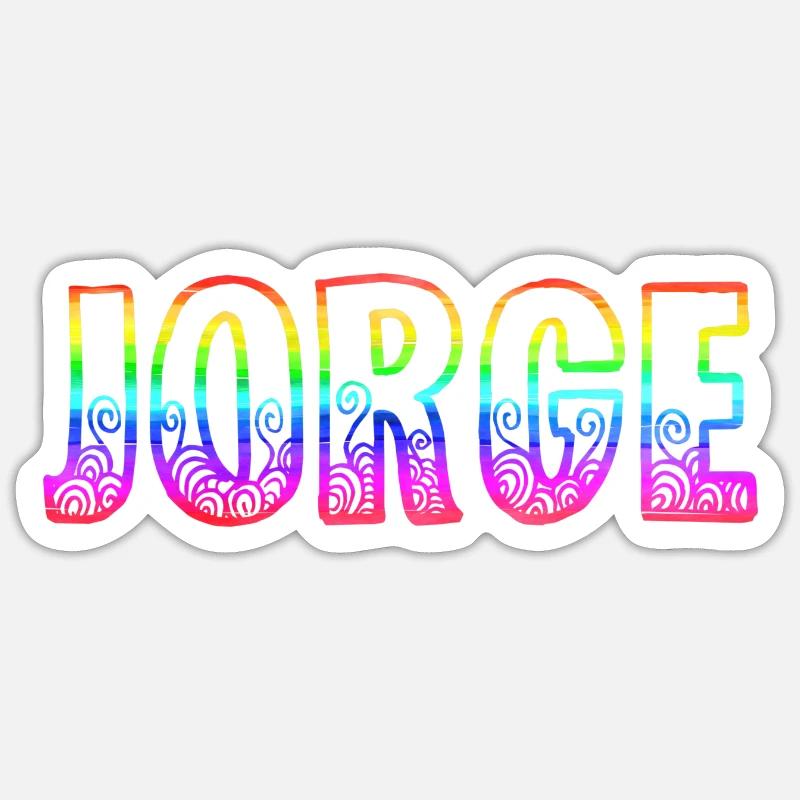 jorge rs regenbogen Sticker Größe S (10 x 10 cm)