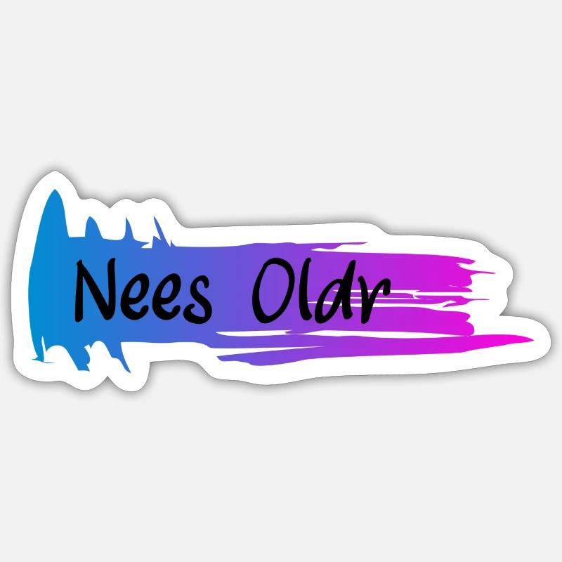 Nees Oldr - Sticker Größe S (10 x 10 cm) - Mattweiß