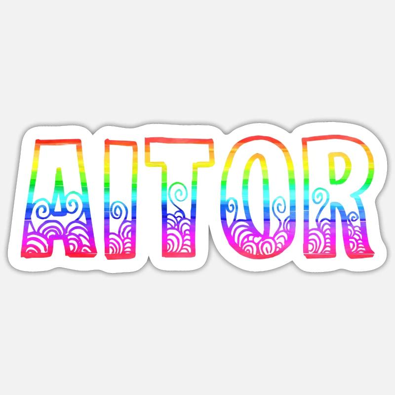 aitor rs regenbogen Sticker Größe S (10 x 10 cm)