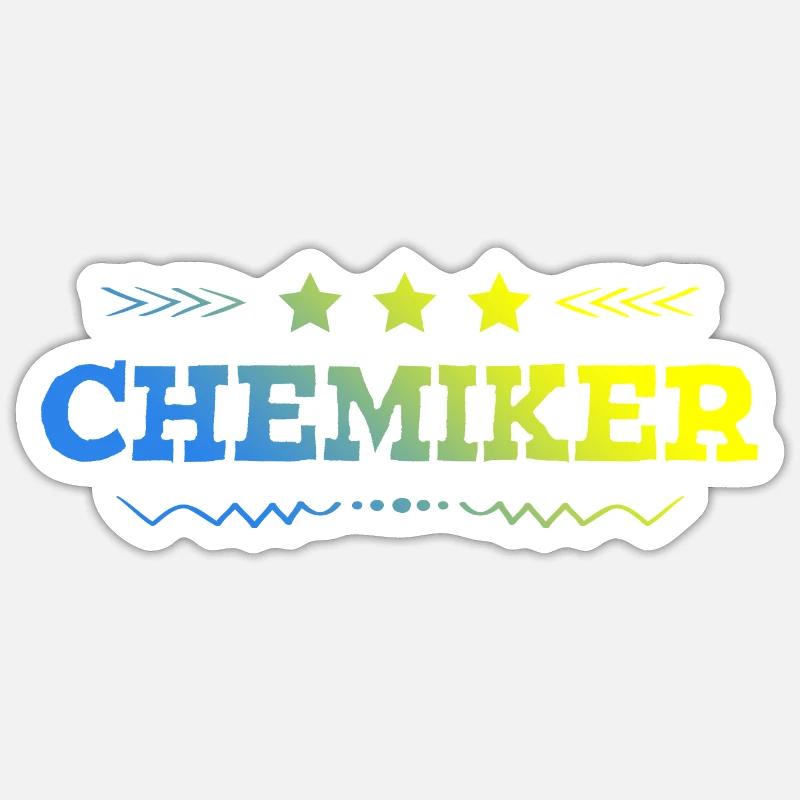 Chemiker Beruf - Sticker Größe S (10 x 10 cm) - Mattweiß