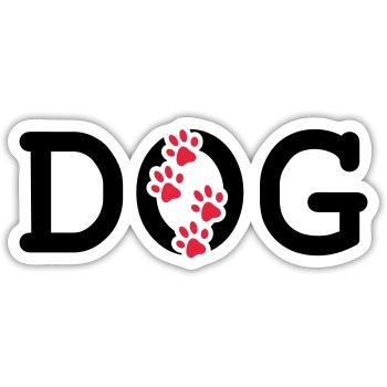 Dog - Sticker Größe S (10 x 10 cm) - Mattweiß - Vorne