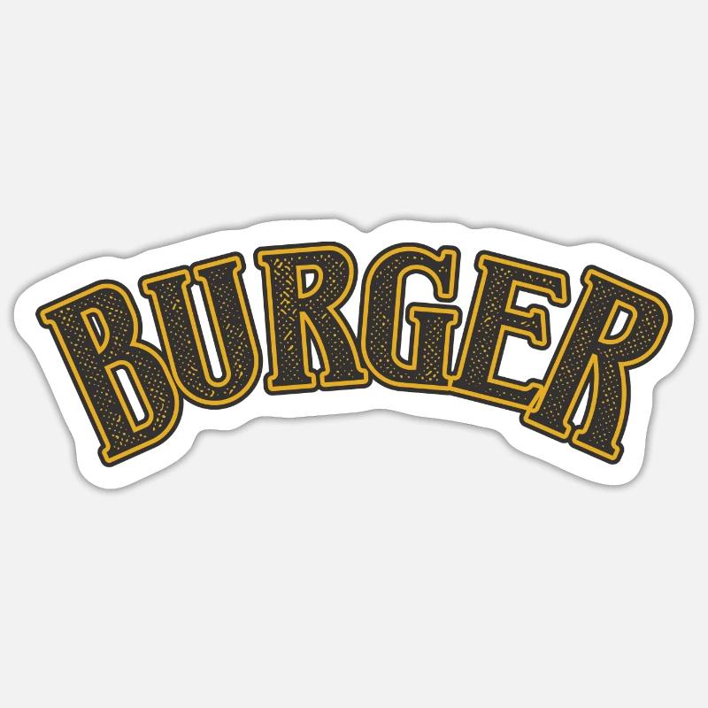 Burger font - Sticker size S (10 x 10 cm) - white matte