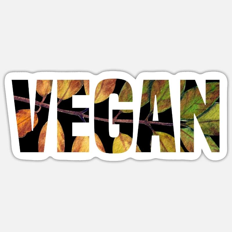 Végétalien - Sticker taille S (10 x 10 cm) - blanc mat