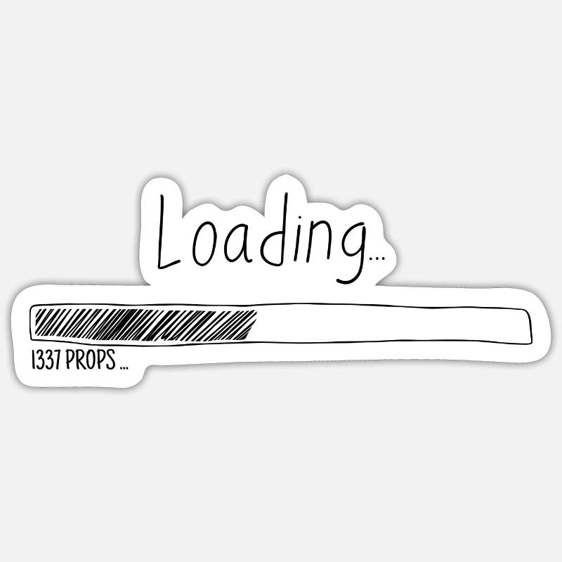 Loading bar 1337 - Sticker size S (10 x 10 cm) - white matte