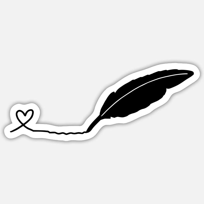 writing pen - Sticker size S (10 x 10 cm) - white matte