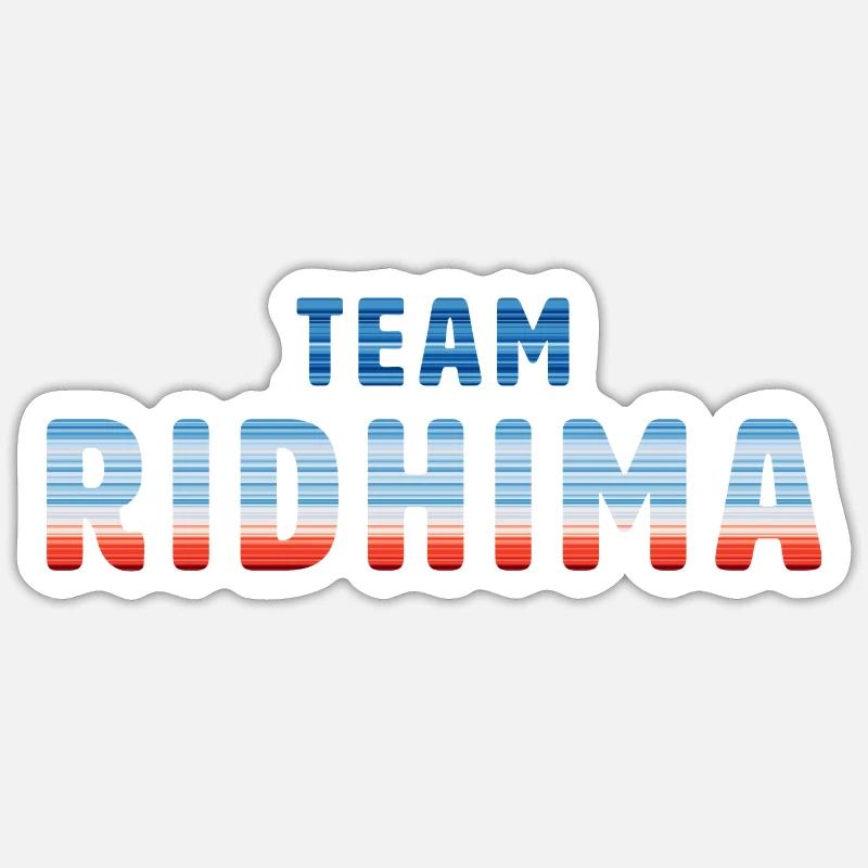 Team Ridhima | Warming Stripes - Sticker Größe S (10 x 10 cm) - Mattweiß
