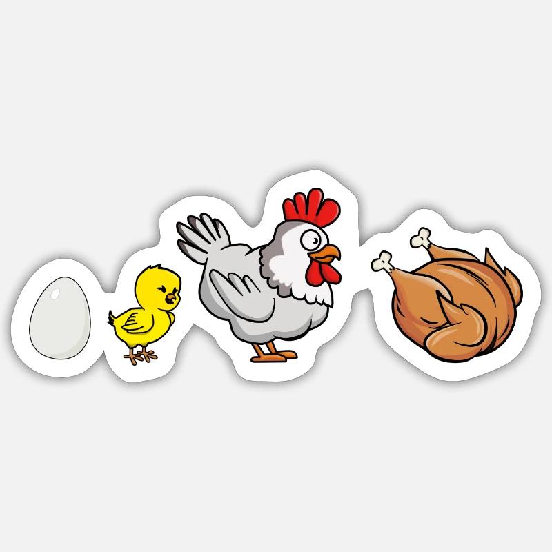 Chicken Evolution 001 - Sticker Größe S (10 x 10 cm) - Mattweiß