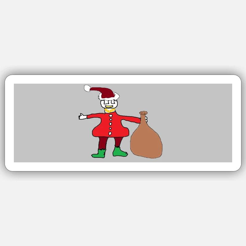 Weinsachtsman mais féroce - Sticker taille S (10 x 10 cm) - blanc mat
