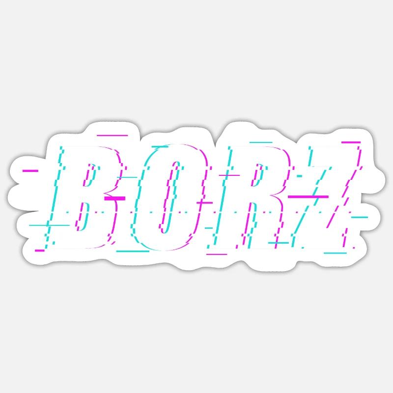 Borz - Chechen Wolf Glitch Effect Sticker size S (10 x 10 cm)
