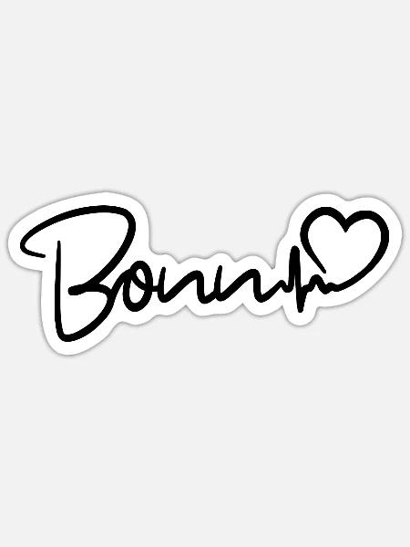Bonn Herzschlag - Sticker Größe S (10 x 10 cm) - Mattweiß
