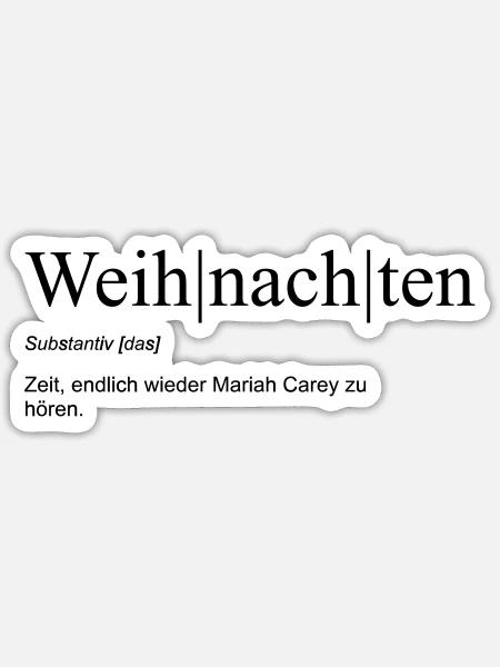 Weihnachten - Zeit für Mariah Carey - Sticker Größe S (10 x 10 cm) - Mattweiß