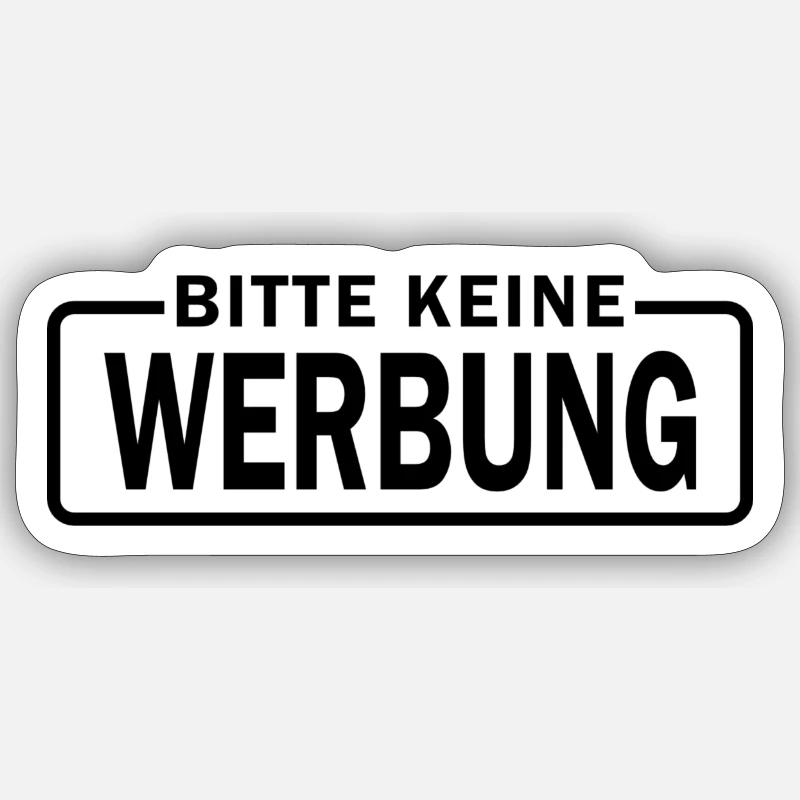 Bitte keine Werbung - Briefkasten - Sticker Größe S (10 x 10 cm) - Mattweiß