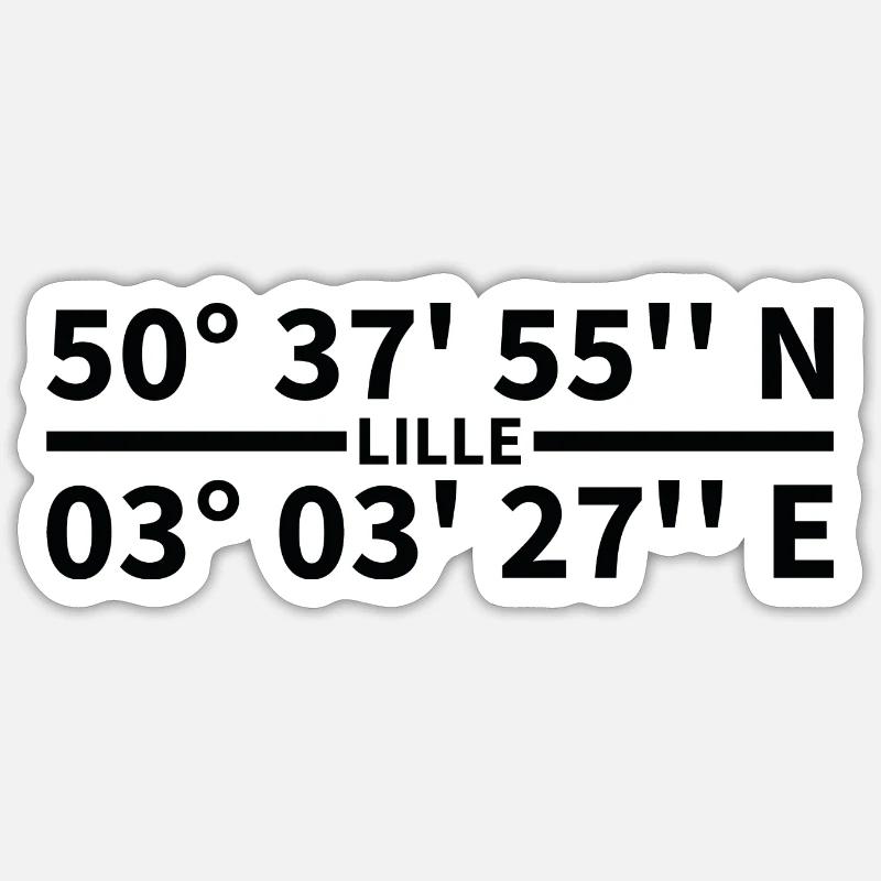 Lille coordinates Sticker size S (10 x 10 cm)