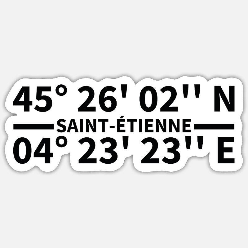 Saint-Étienne coordinates Sticker size S (10 x 10 cm)