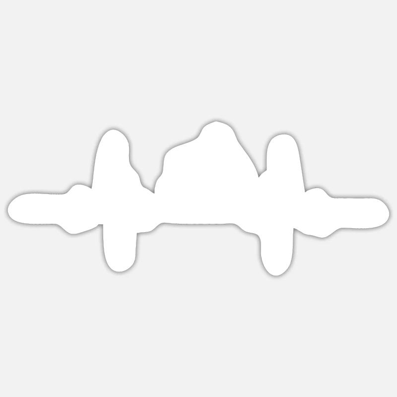 Herzschlag Snowboarding Abfahrtslauf - Sticker Größe S (10 x 10 cm) - Mattweiß