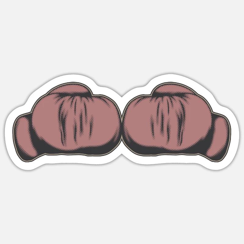 Boxhandschuhe - Sticker Größe S (10 x 10 cm) - Mattweiß