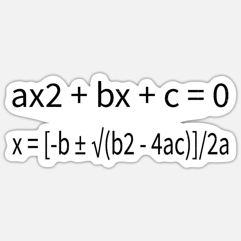 Quadratic Formula For Math Class 11 Sticker size S (10 x 10 cm)