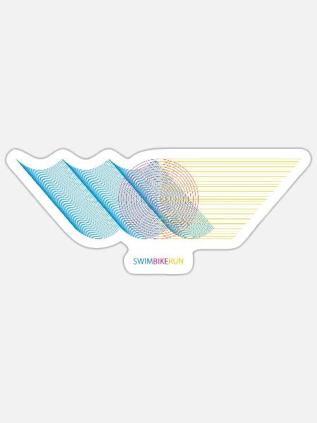 SWIM BIKE RUN Triathlon Langdistanz Mitteldistanz - Sticker Größe S (10 x 10 cm) - Mattweiß
