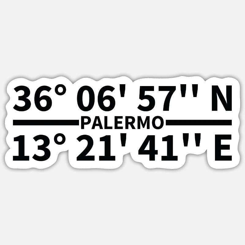 Palermo Coordinates Sticker size S (10 x 10 cm)