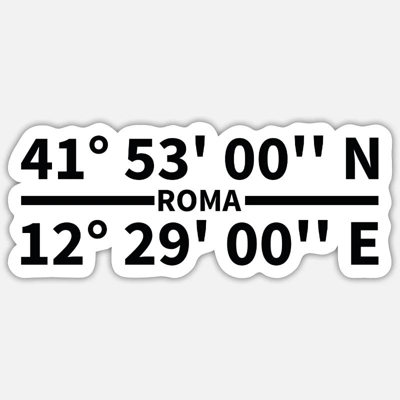 Roma coordinates Sticker size S (10 x 10 cm)