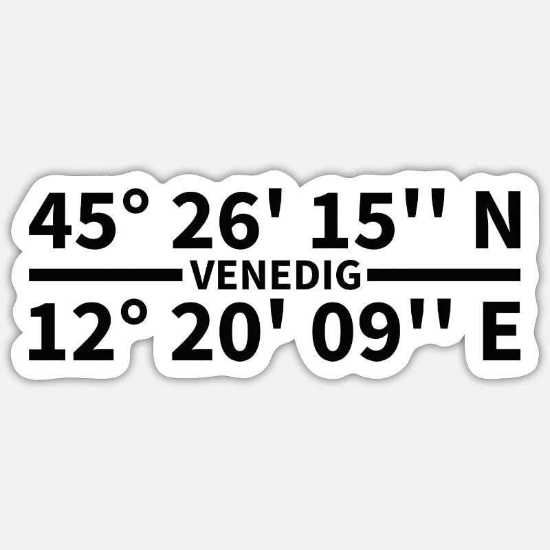 Coordonnées de Venise Sticker taille S (10 x 10 cm)