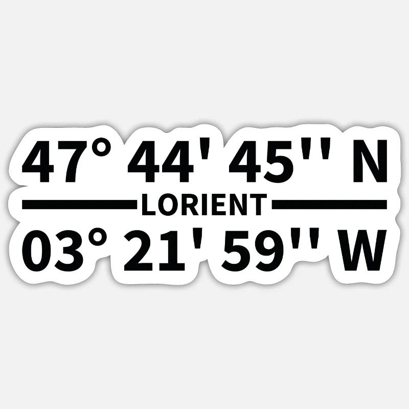 Lorient coordinates Sticker size S (10 x 10 cm)