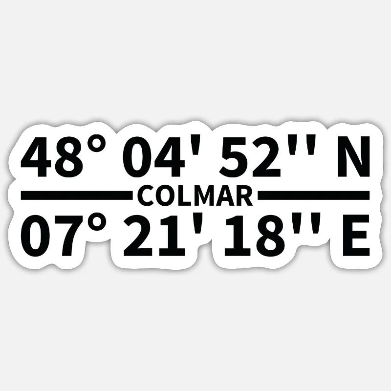 Coordonnées de Colmar - Sticker taille S (10 x 10 cm) - blanc mat