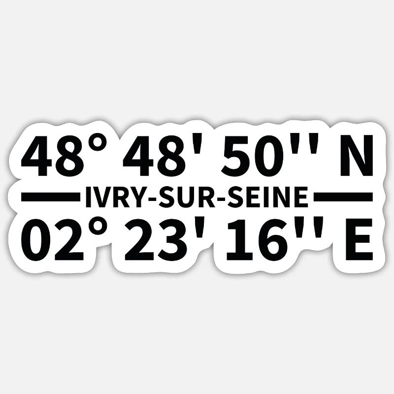 Ivry-sur-Seine coordinates Sticker size S (10 x 10 cm)
