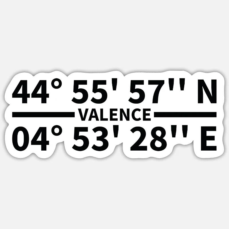Coordonnées de valence - Sticker taille S (10 x 10 cm) - blanc mat