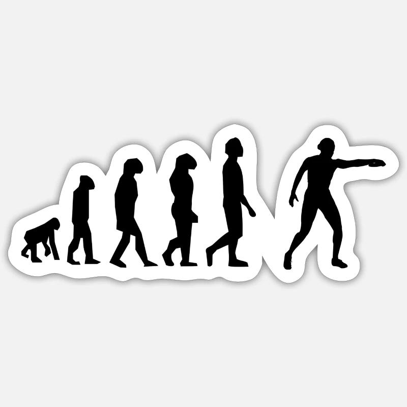 Lancer de disque évolution - Sticker taille S (10 x 10 cm) - blanc mat