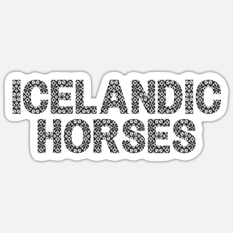 Islandpferde Strick Look Islandpullover Schwarz Sticker Größe S (10 x 10 cm)