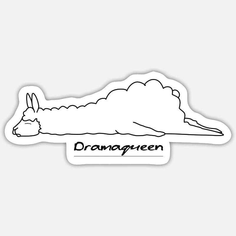 Lazy Alpaca Dramaqueen Design - Sticker size S (10 x 10 cm) - white matte