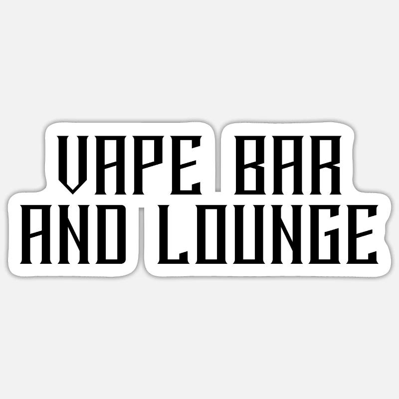 Vape bar et salon - Sticker taille S (10 x 10 cm) - blanc mat