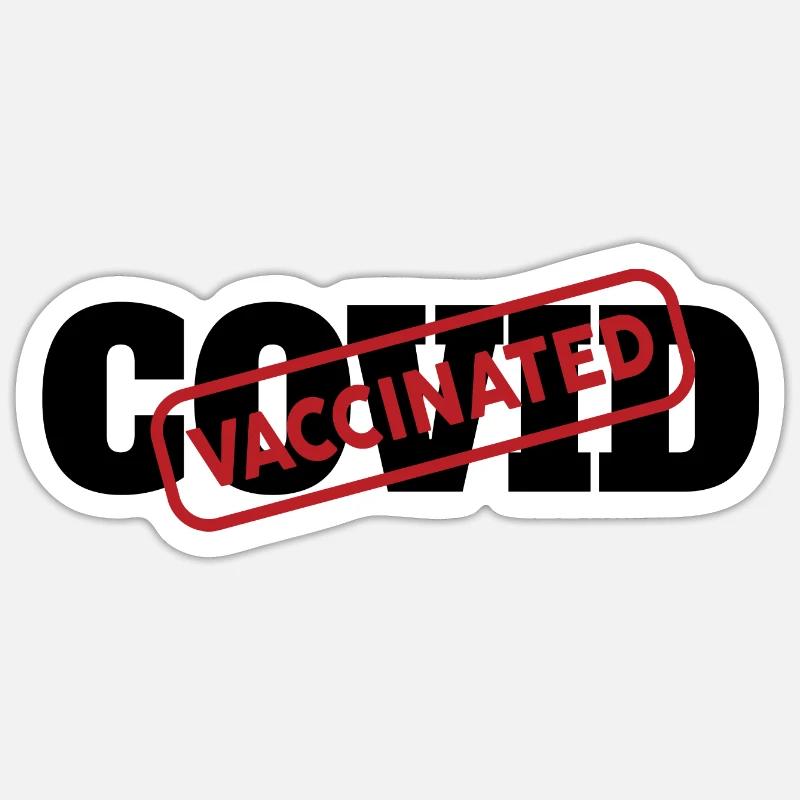 #Vaccinated - Sticker taille S (10 x 10 cm) - blanc mat