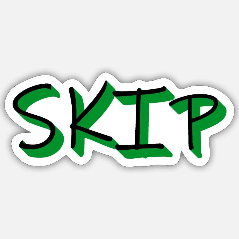 SKIP - Sticker Größe S (10 x 10 cm) - Mattweiß