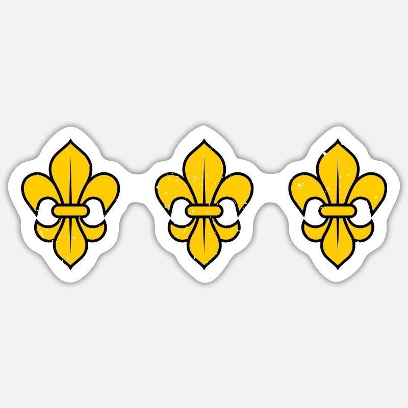 Fleur de Lys / 3 - Sticker taille S (10 x 10 cm) - blanc mat